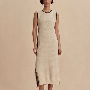 Varley Dwight tank knit midi dress- birch